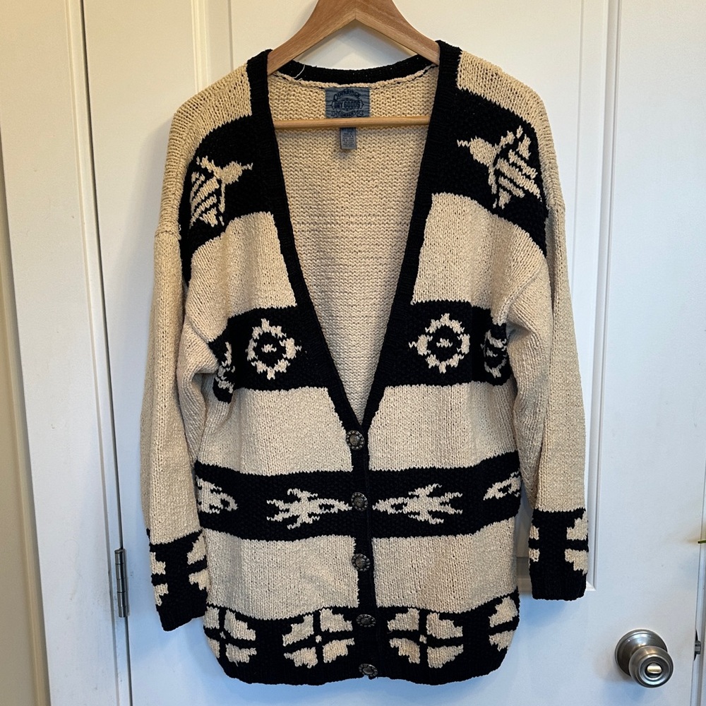 Cambridge Dry Goods Black and Cream Cardigan